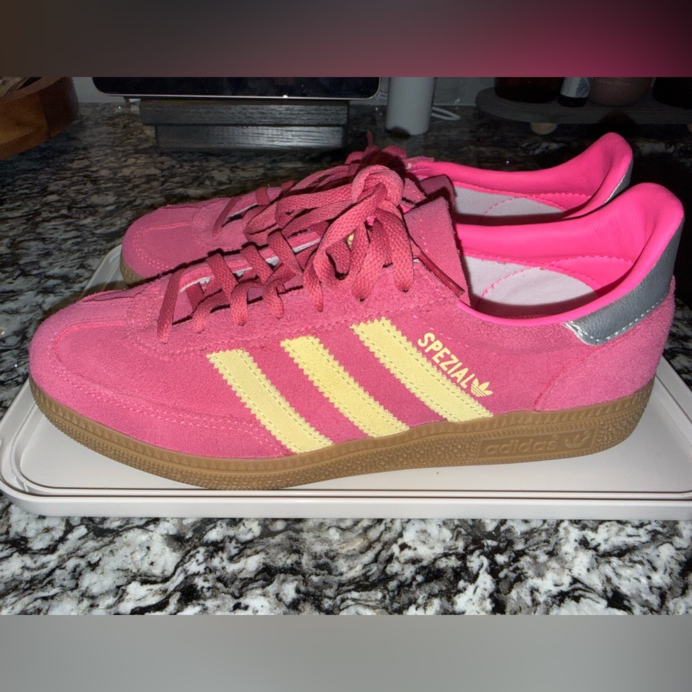Adidas Women's Pink and Yellow Spezial Sneakers